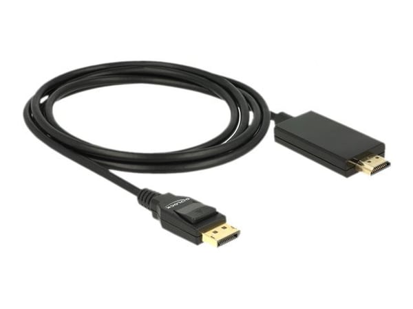 Delock - Sovitinkaapeli - DisplayPort uros HDMI uros - 2 m - kolminkertainen kierretty parikaapeli - musta - passiivinen