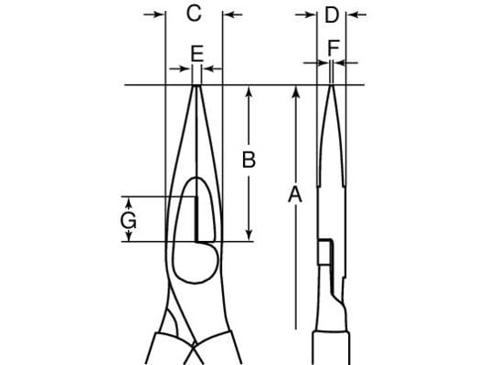 Bahco 1000V spisstang, lang, isolerte håndtak, 1,7 cm, 7,2 cm, 9 mm, Stål, Plast, Oransje