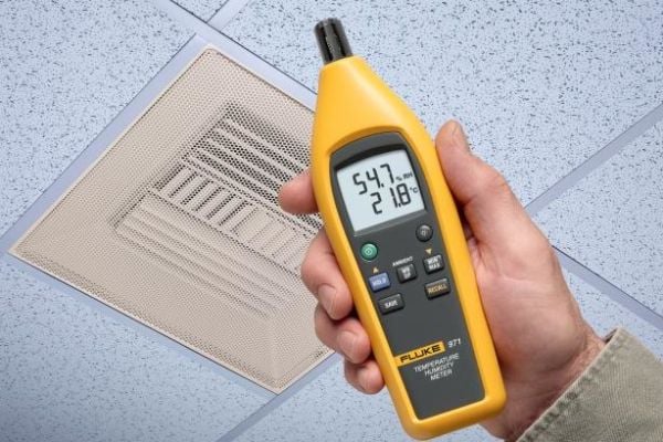 Fluke 971, temperatur- og luftfuktighetsmåler, -20 - 60 °C, 0,5 °C, 5 - 95 %, 2,5 %, svart, gul