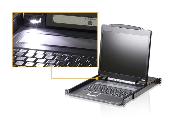 ATEN CL3000N, 1280 x 1024 piksler, SXGA, Rack-montering, 32,2 W, 1U, Sort
