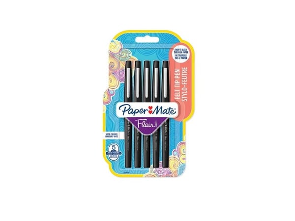 PAPER MATE fiberpenn Flair B 5 stk svart