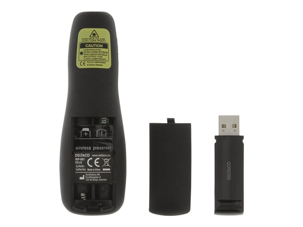 DELTACO WP-001 - Presentasjonsfjernstyring - RF - svart