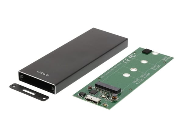 DELTACO MAP-K16N - Lagringspakke - M.2 - SATA 6 Gb/s - USB 3.1 (Gen 1)