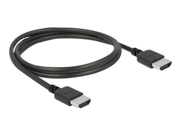 Delock Premium - Premium Highspeed - HDMI-kaapeli Ethernetillä - HDMI-uros HDMI-uros - 1 m - kolminkertaisesti suojattu kierretty parikaapeli - mus... Delock Premium - Premium Highspeed - HDMI-kaapeli Ethernetillä - HDMI-uros HDMI-uros - 1 m - kolminkertaisesti suojattu kierretty parikaapeli - mus...