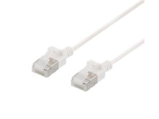 DELTACO - Liitäntäkaapeli - RJ-45 (uros) RJ-45 (uros) - 3 m - U/FTP - CAT 6a - halogeeniton, valettu, solmuvapaa - valkoinen - valkoinen