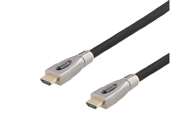 Aktiv DELTACO PRIME HDMI-kabel, 15 m flettet kabel, HDMI High Speed Ethernet / HDMI-4150