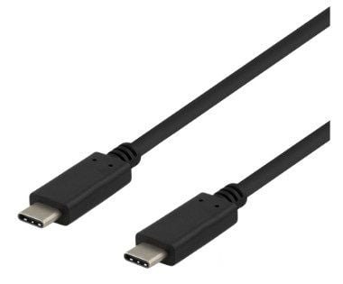 DELTACO USBC-1401 - USB-kaapeli - USB-C (uros) - USB-C (uros) - USB 3.1 Gen 2 - 5 A - 50 cm - USB Power Delivery (5 A, 100 W) - musta