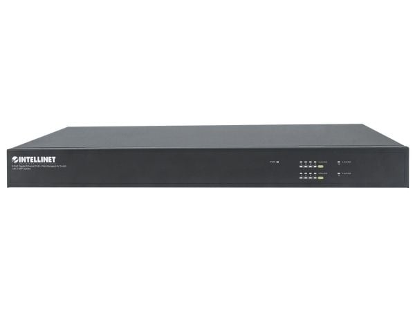 Intellinet 561433, hanterad, Gigabit Ethernet (10/100/1000), Full duplex, Strömförsörjning via Ethernet (PoE) stöd, Rackmontering