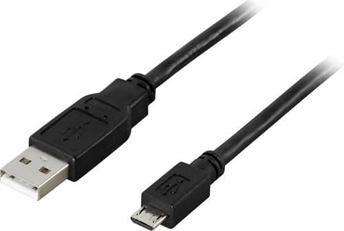 DELTACO USB-299S - USB-kabel - USB (hann) til Micro-USB type B (hann) - USB 2.0 - 25 cm - svart