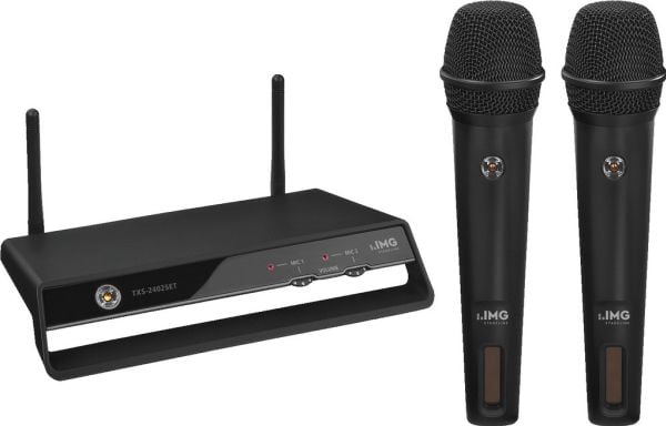 TXS-2402SET digitalt trådløst 2-kanals PLL-mikrofonsystem, 2,4 GHz (inkl. 2 sendere og 1 mottaker)