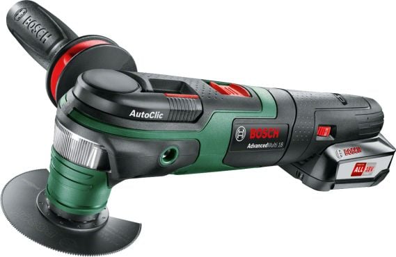 Bosch batteridrevet multifunksjonsverktøy AdvancedMulti 18 med 1 x PBA 18V 2,5 Ah batteripakke (0603104001)