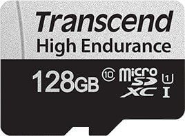 Transcend 350V - Flashminnekort (SD-adapter inkludert) - 128 GB - UHS-I U1 / Class10 - microSDXC UHS-I