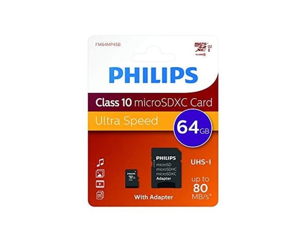 Philips - Flashminnekort (microSDXC til SD-adapter inkludert) - Class 10 - microSDXC