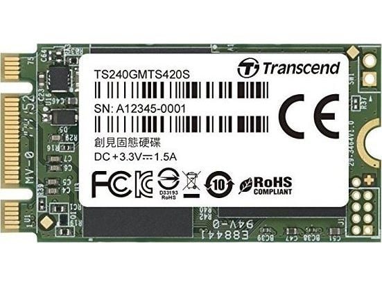 Transcend MTS420 - SSD-levy - 240 GB - sisäinen - M.2 2242 - SATA 6Gb/s