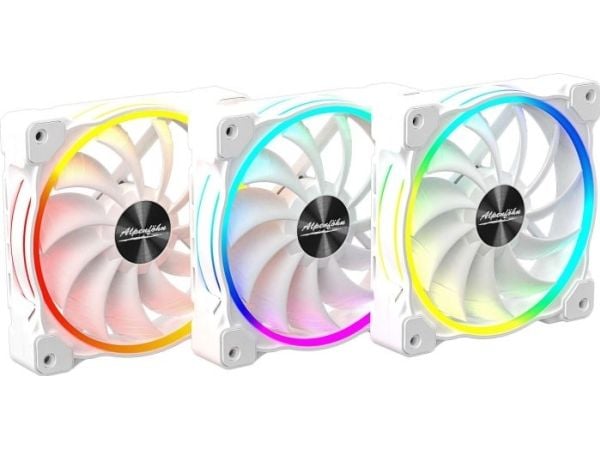 Alpenföhn Wing Boost 3 ARGB High Speed - White Edition - kabinettvifte - 120 mm - hvit (en pakke 3)