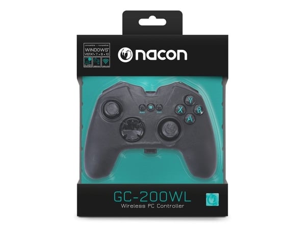 Nacon PC Gaming Wireless-Controller GC-200WL (Schwarz, kabellos, Asymmetrisch, USB-Dongle)