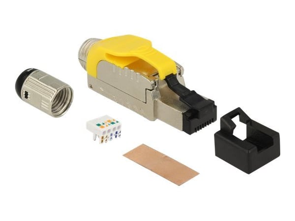 Delock - Nettverkkontakt - RJ-45 (hann) - 6.6 cm - STP - CAT 6a - med støvel - metall