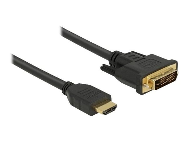 Delock - Adapterkabel - HDMI hann til DVI-D hann - 50 cm - trippel beskyttelse - svart - tommelskruer
