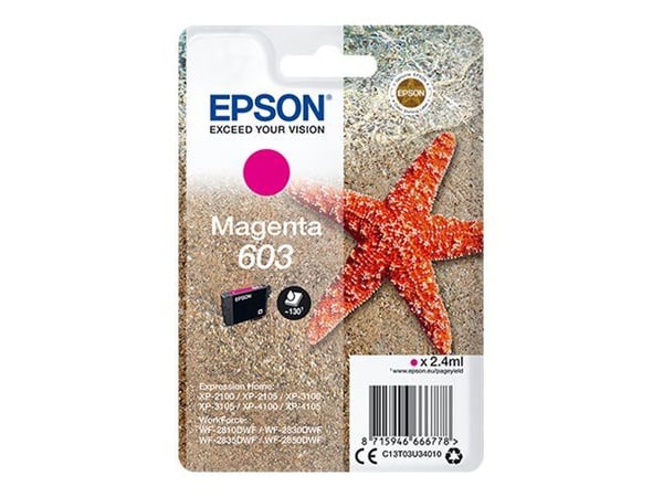 Epson Singlepack Magenta 603 Ink, Perusvärintuotto, 2,4 ml, 1 kpl