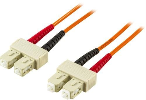 DELTACO - Nettverkskabel - SC multi-mode (hann) til SC multi-mode (hann) - 20 m. - fiberoptisk