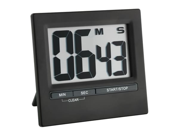 TFA - Stopur - rektangulær - elektronisk - desktop, magnetmontering - sort