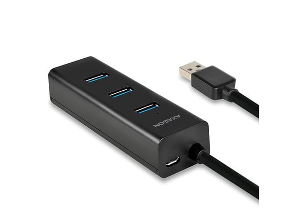 Axagon HUE-S2B, USB 3.2 Gen 1 (3.1 Gen 1) Type-A, USB 3.2 Gen 1 (3.1 Gen 1) Type-A, 5000 Mbit/s, Svart, Plast, 0,3 m