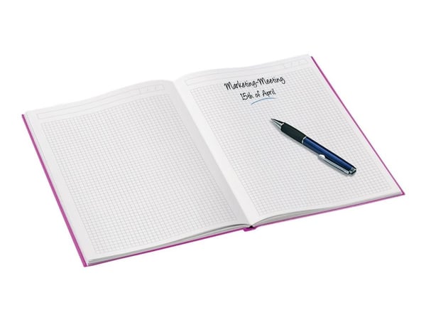 Leitz WOW - Notisbok - eskebundet - A4 (210 x 297 mm) - 80 ark - rutet - metallrosa - kartong
