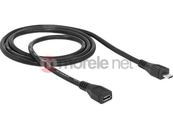 DeLOCK - USB forlængerkabel - Micro-USB Type B (han) til Micro-USB Type B (hun) - 1 m - lajitelma - lajittelu