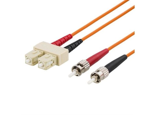 DELTACO - Nettverkskabel - ST flermodus (hann) til SC flermodus (hann) - 3 m - fiberoptisk - 50 / 125 mikroner