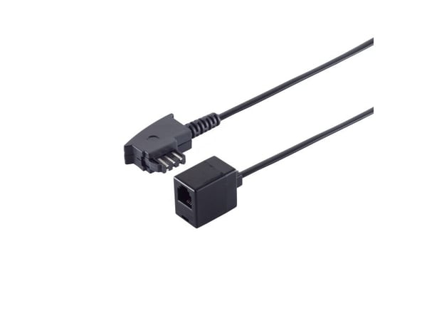S-Conn 71020, 0,2 m, TAE (F), RJ-11, Sort