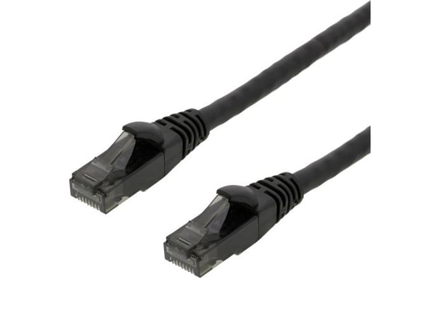DELTACO - Koblingskabel - RJ-45 (hann) til RJ-45 (hann) - 50 cm - UTP - CAT 6 - halogenfri, formstøpt, uten hindringer, flertrådet - svart