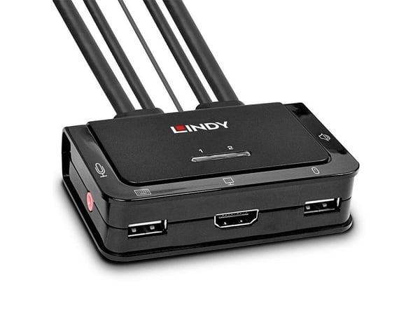 Lindy 42345, 4096 x 2160 piksler, 4K Ultra HD, Rack-montering, Svart