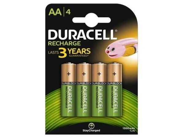 Batteri - Duracell AA 1300 mAh oppladbart NiMH 4-pk.