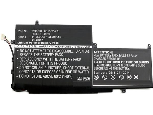 CoreParts - Batteri til bærbar PC - litiumpolymer - 5600 mAh - 64.7 Wh - svart - for HP Spectre x360 Laptop 15-ap011dx