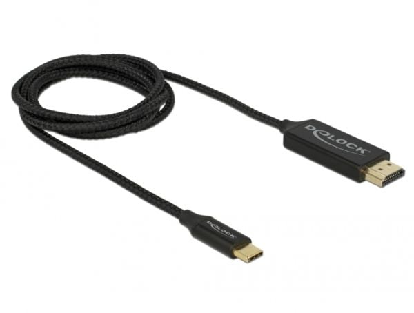 Delock - Adapterkabel - 24 pin USB-C hann til HDMI hann - 1 m - svart - 4K-støtte