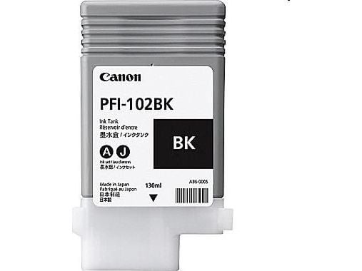 Canon PFI-102 BK - 130 ml - svart - original - bläcktank - för imagePROGRAF iPF510, iPF605, iPF650, iPF655, iPF710, iPF720, iPF750, iPF755, LP17, LP24