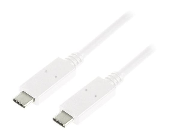LogiLink - USB-kaapeli - USB-C (uros) - USB-C (uros) - USB 3.1 Gen 2 - 3 A - 1 m - valkoinen
