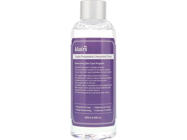 Dearklairs Supple Preparation Unscented Toner 6.08 Fl Oz - Lightweight Essential