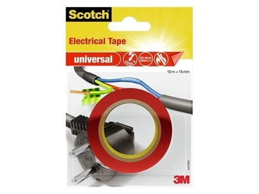 3M 4401RED, 1 stykker, Rød, PVC, 6000 V, 10 m, 15 mm