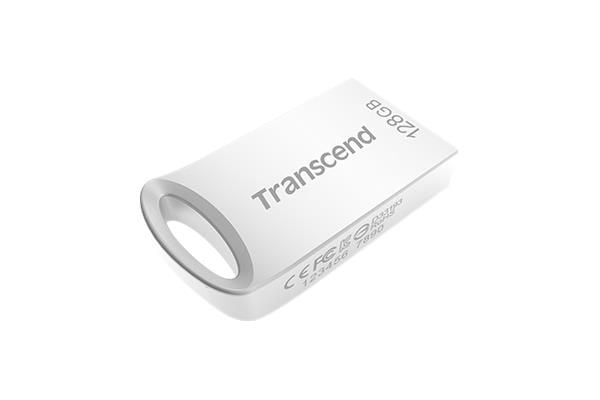 Transcend JetFlash 710 - USB flash-enhet - 128 GB - USB 3.1 Gen 1 - silver