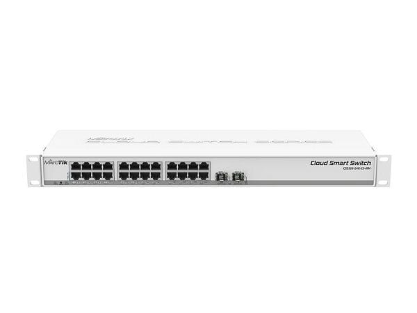 MikroTik Cloud Smart Switch CSS326-24G-2S+RM - Kytkin - älykäs - 24 x 10/100/1000 + 2 x 10 Gigabit SFP+ - telineeseen asennettava - PoE