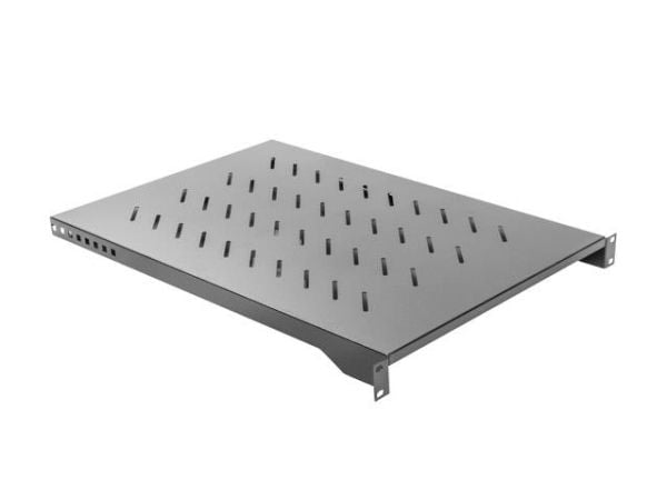 Lanberg - Rack-hylle - RAL 9004, svart - 1U - 19"