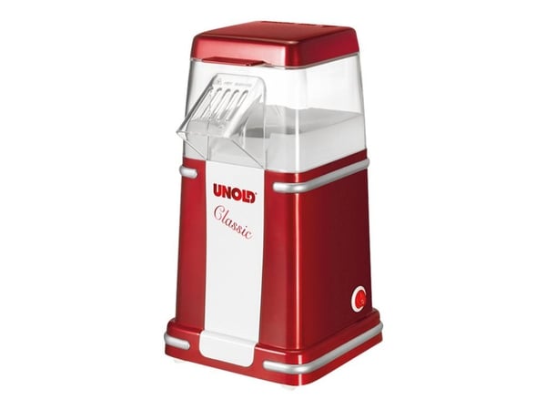 UNOLD 48525 - Popkornmaker - 900 W - metallisk rød / sølv / hvit