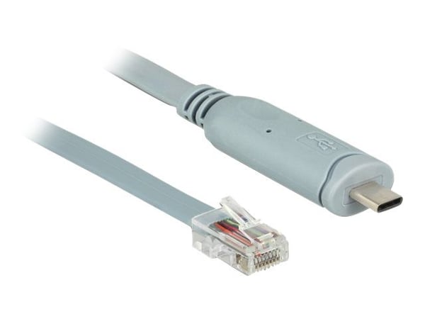 Delock - Sarjasovitin - USB-C - RS-232 x 1 - grå