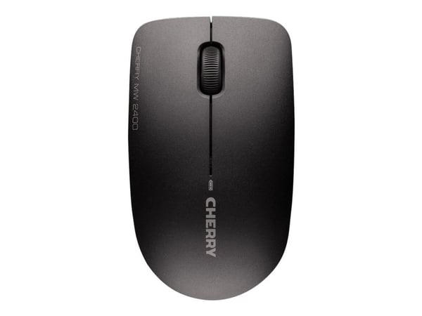 CHERRY MW 2400 - Mus - høyre- og venstrehåndet - optisk - 3 knapper - trådløs - 2.4 GHz - USB trådløs mottaker - svart