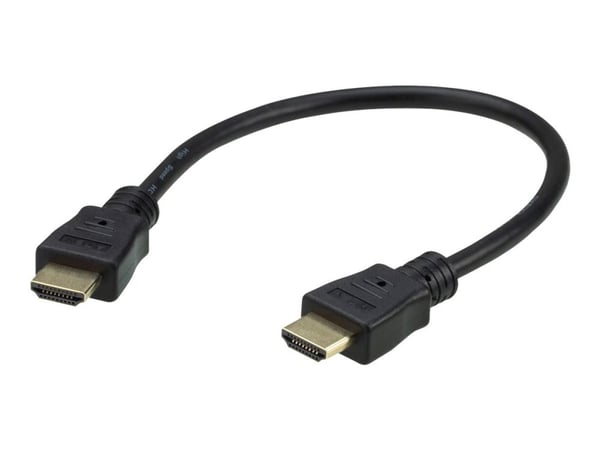ATEN 2L-7DA3H - Hög hastighet - HDMI-kabel med Ethernet - HDMI hane till HDMI hane - 30 cm - skärmad - svart - stöd för 4K - för ATEN VM5404HA, VM5...