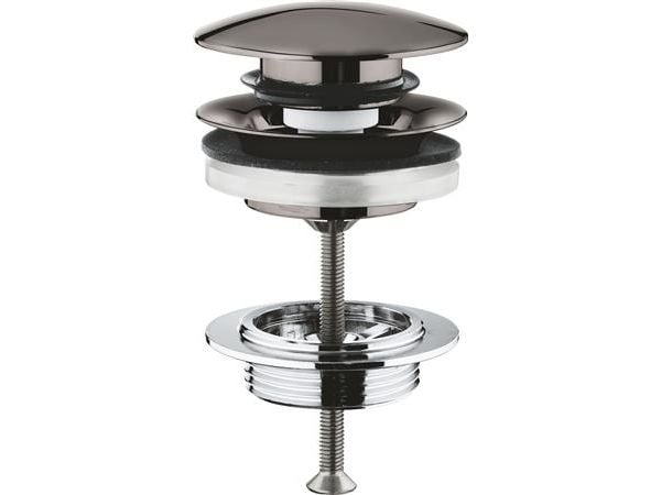 Grohe Push up bundventil - Hard Graphite afløbsganiture 65807A00