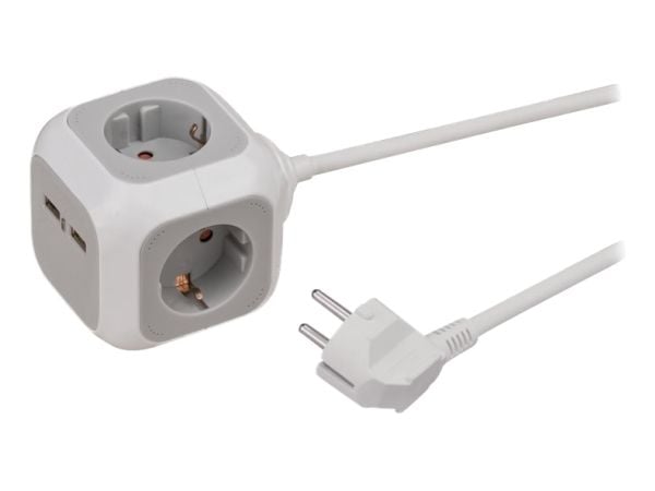 brennenstuhl ALEA-Power - Flerkoplingslist - AC 230 V - 3680 watt - inngang: strøm - utgangskontakter: 4 (2 x USB, 4 x strøm) - 1.4 m kabel - hvit,...