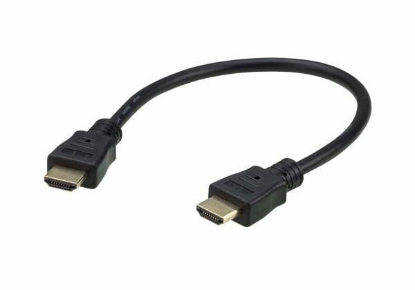 ATEN 2L-7DA3H - Hög hastighet - HDMI-kabel med Ethernet - HDMI hane till HDMI hane - 30 cm - skärmad - svart - stöd för 4K - för ATEN VM5404HA, VM5...