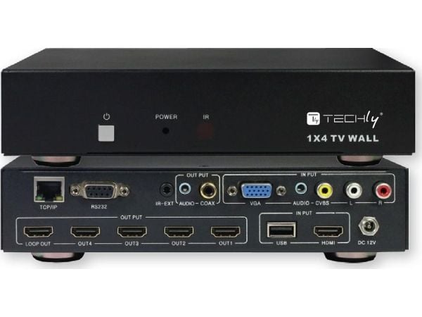 Techly IDATA HDMI-MX14, HDMI/DVI, HDMI, CVBS / VGA / HDMI, 1.3a, 1920 x 1080 piksler, Sort